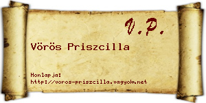 Vörös Priszcilla névjegykártya